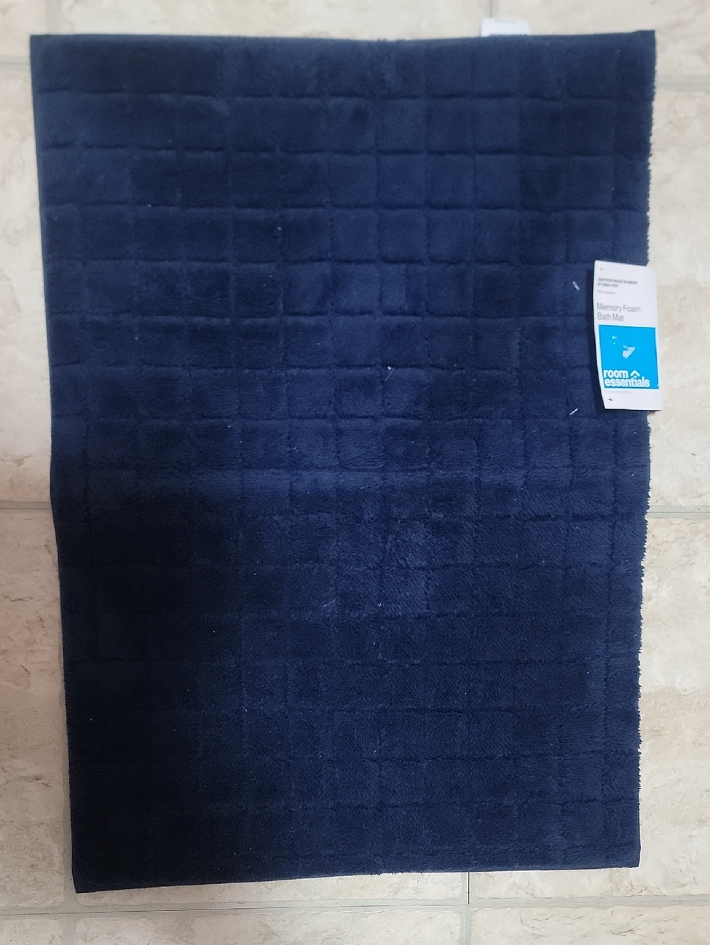 Room Essentials Memory Foam Bath Mat Navy Blue 🧼🛁
